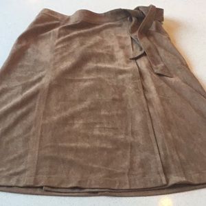 Awesome brown suede-like skirt.